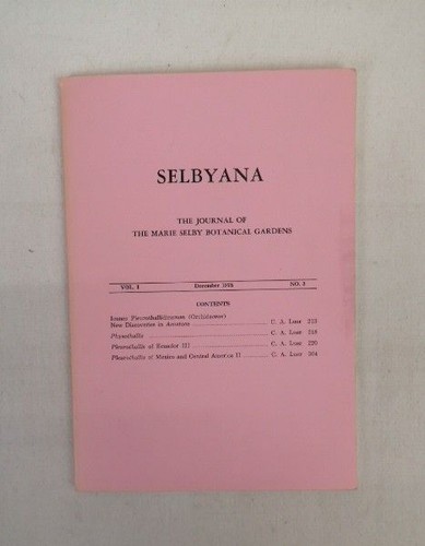 Selbyana the journal - the,