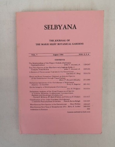 Selbyana the journal - journal, of
